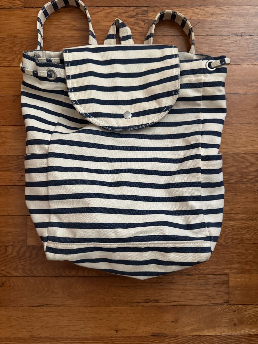 BAGGU Striped Canvas Backpack